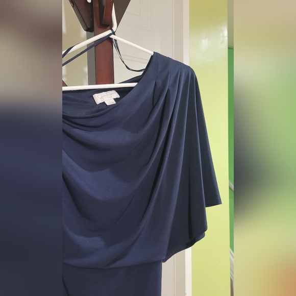 JESSICA SIMPSON ONE SHOULDER NAVY BLUE DRESS US 2 - Picture 4 of 5